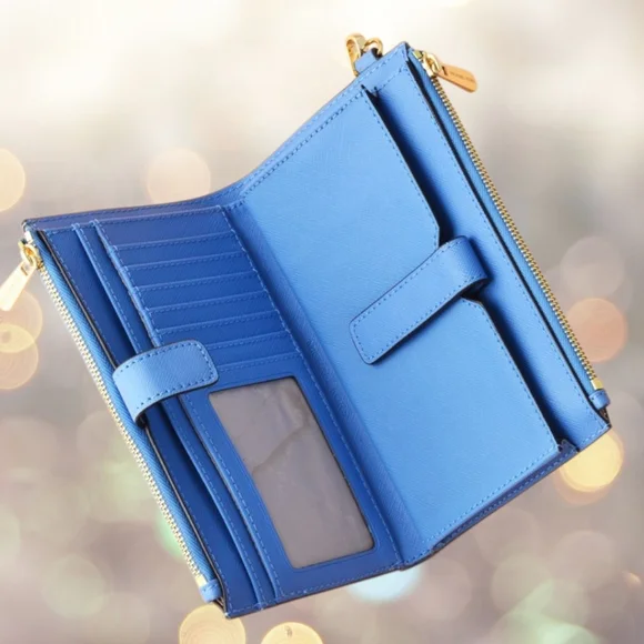 Michael Kors Jet Set Travel Wallet – French Blue Saffiano Leather, NWOT - Picture 2 of 3
